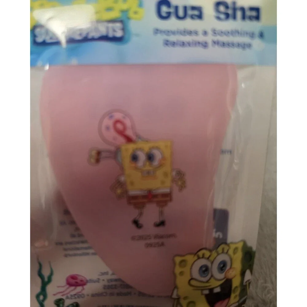 SpongeBob SquarePants Microfiber Hair Towel With Gua Sha sculpting tool SPA Day